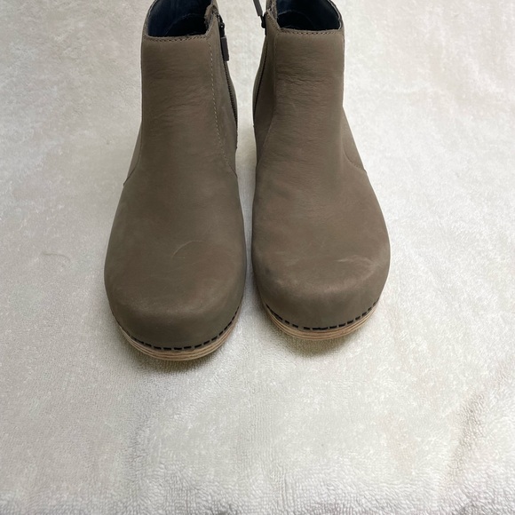 Dansko Taupe Women's Leather Ankle Boots - Picture 2 of 5